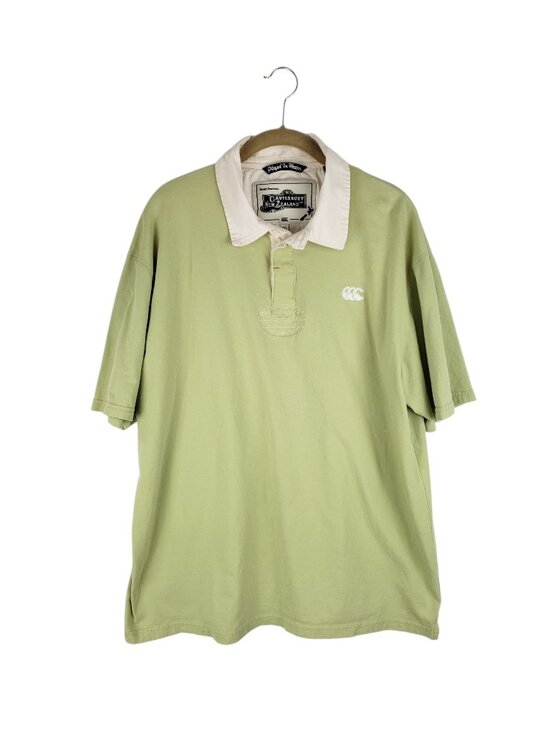 Canterbury Rugby Clothing Other - Canterbury of New Zealand Rugby Shirt Green Cotton Short Sleeve Polo Mens XXL